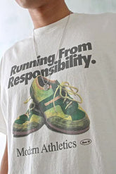 Running from Responsibilities T-Shirt – Funny Sneaker Graphic Oversized Tee